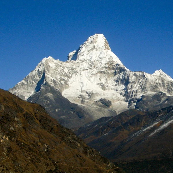 View of Mount Everest from the Everest Base Camp trekking trail