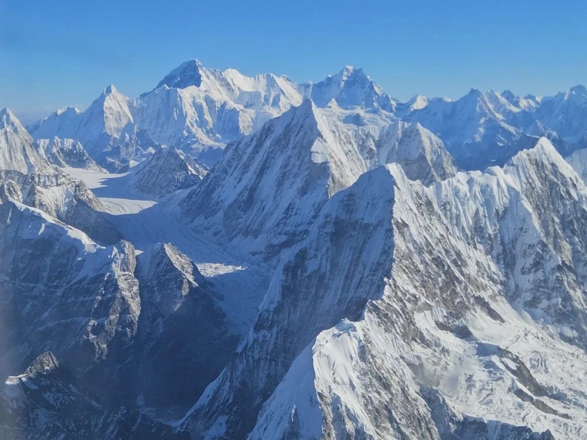 Mount Everest View during mountain flight