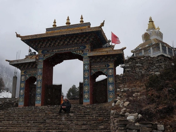 Ribung Monastry In Lho Village Of Manaslu Circuit